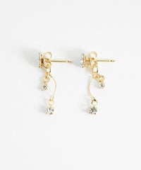 フラワービジューバックキャッチピアス