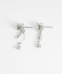 フラワービジューバックキャッチピアス