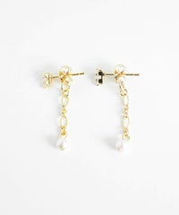 トライアングル＆パールバックキャッチピアス