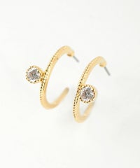 メタルキュービックジルコニアピアス