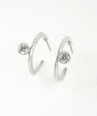 メタルキュービックジルコニアピアス