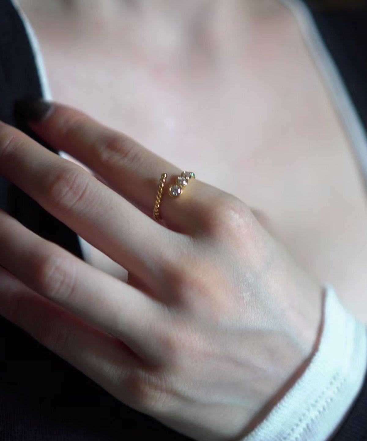 メタルキュービックジルコニアリング