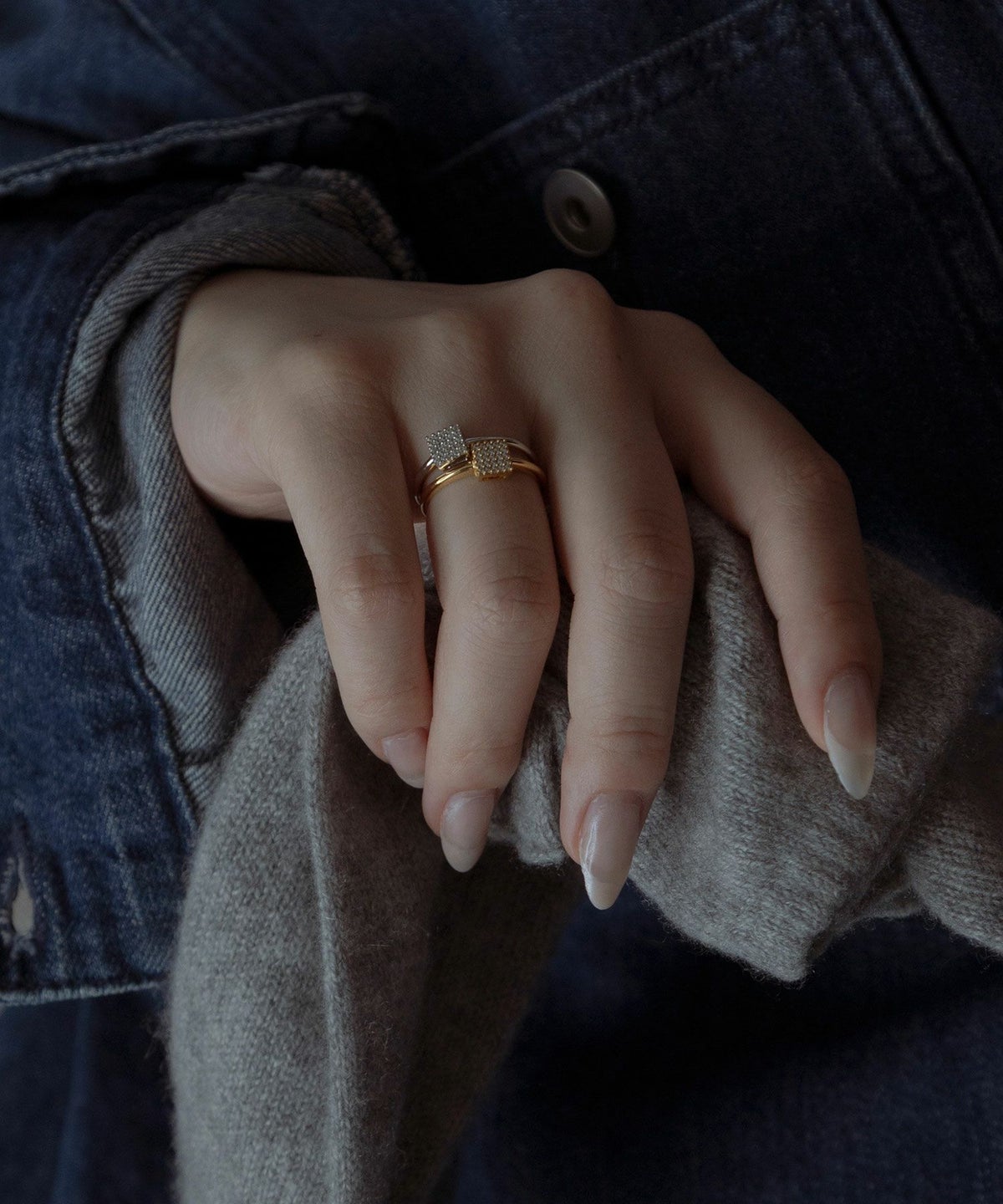 スクエアキュービックジルコニアリング