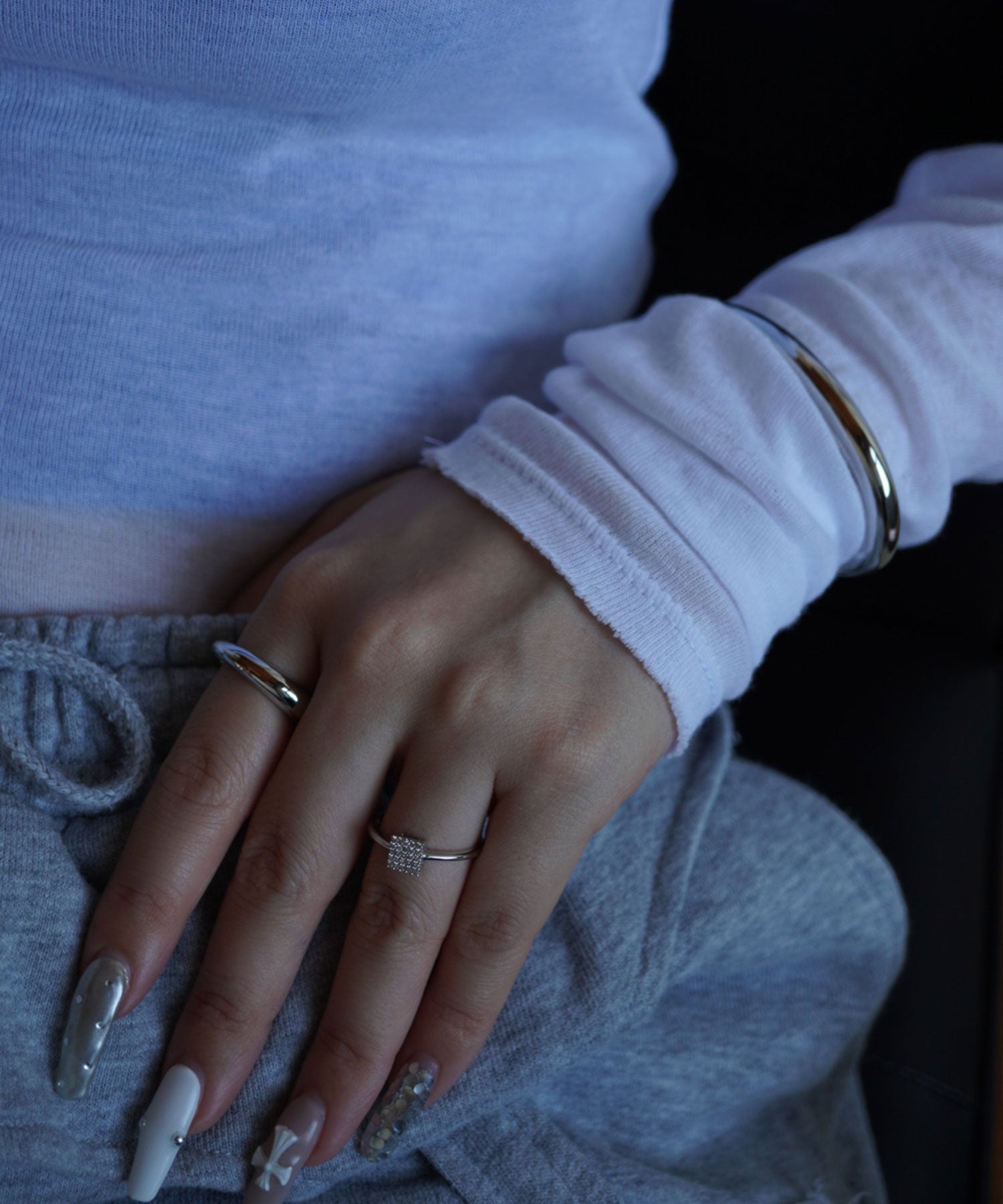 スクエアキュービックジルコニアリング