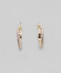 ストーンラインフープチタンポストピアス