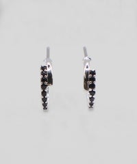 ストーンラインフープチタンポストピアス