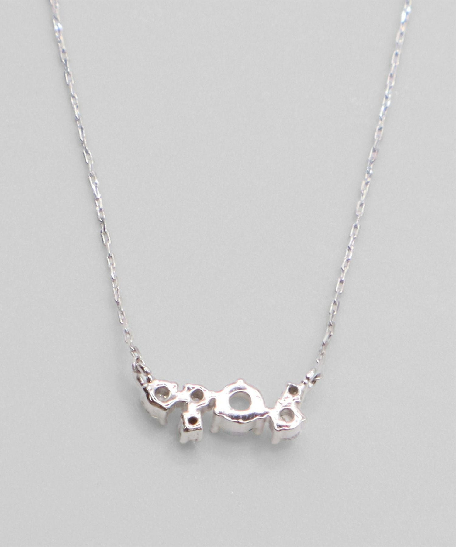 ホワイトラウンドストーンミックスラインネックレス