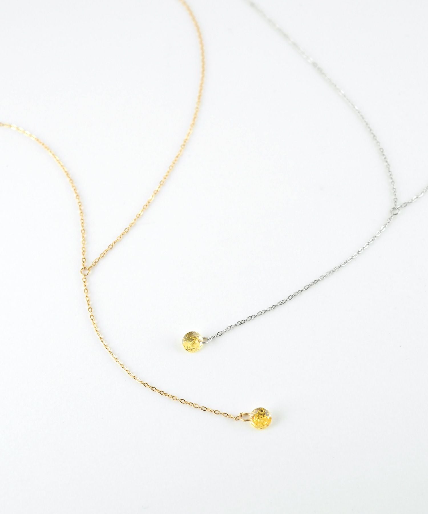 カラーストーンサージカルステンレスネックレス