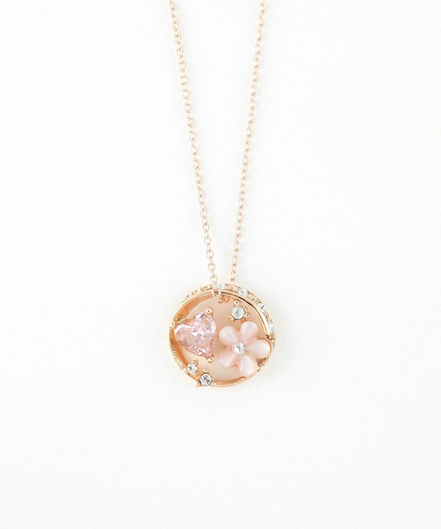 ピンク蝶貝フラワーハートニュアンスネックレス | 【公式】MUK ONLINE