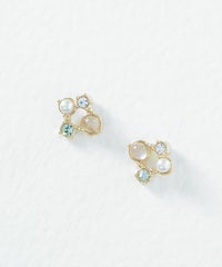 ナチュラルストーンスクエアチタンポストピアス【MUK Dreamy stone】