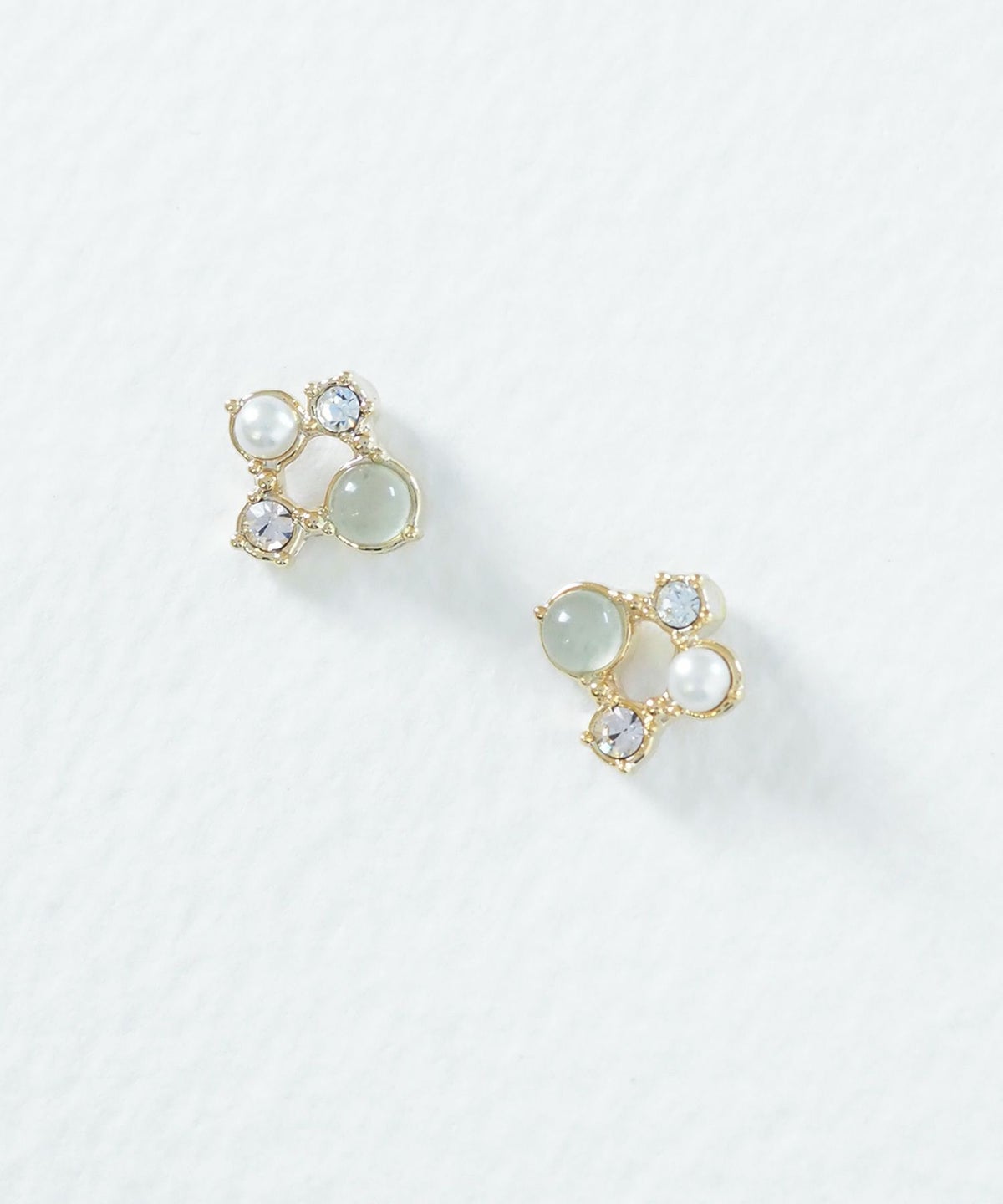 ナチュラルストーンスクエアチタンポストピアス【MUK Dreamy stone】