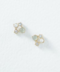 ナチュラルストーンスクエアチタンポストピアス【MUK Dreamy stone】