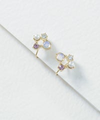 ナチュラルストーンスクエアノンホールイヤリング【MUK Dreamy stone】