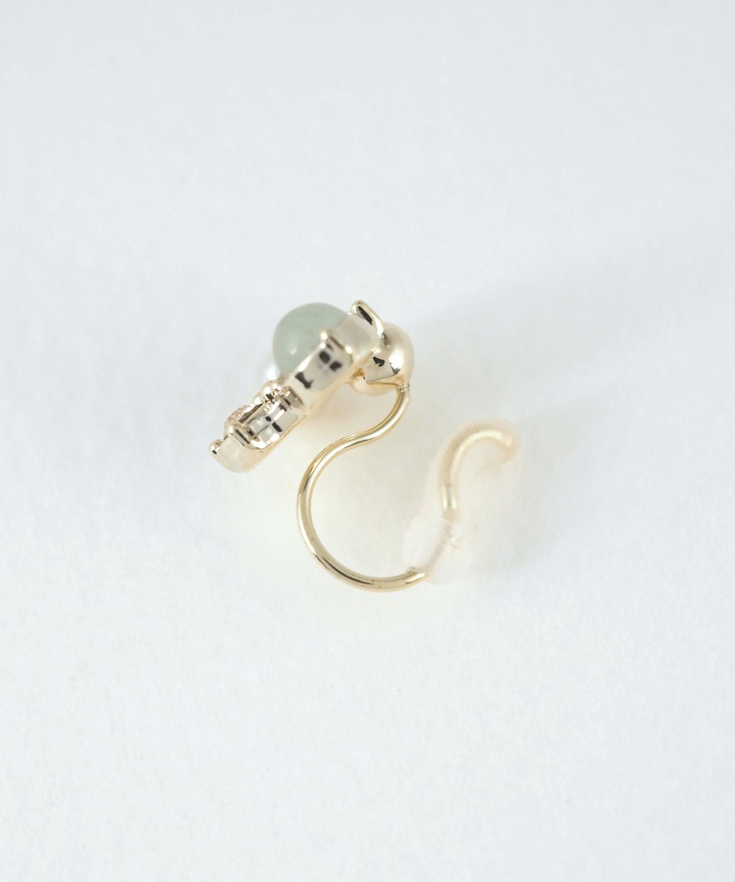 ナチュラルストーンスクエアノンホールイヤリング【MUK Dreamy stone】