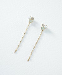 ナチュラルストーンチェーンチタンポストピアス【MUK Dreamy stone】