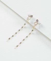 ナチュラルストーンチェーンノンホールイヤリング【MUK Dreamy stone】