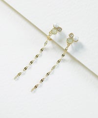 ナチュラルストーンチェーンノンホールイヤリング【MUK Dreamy stone】