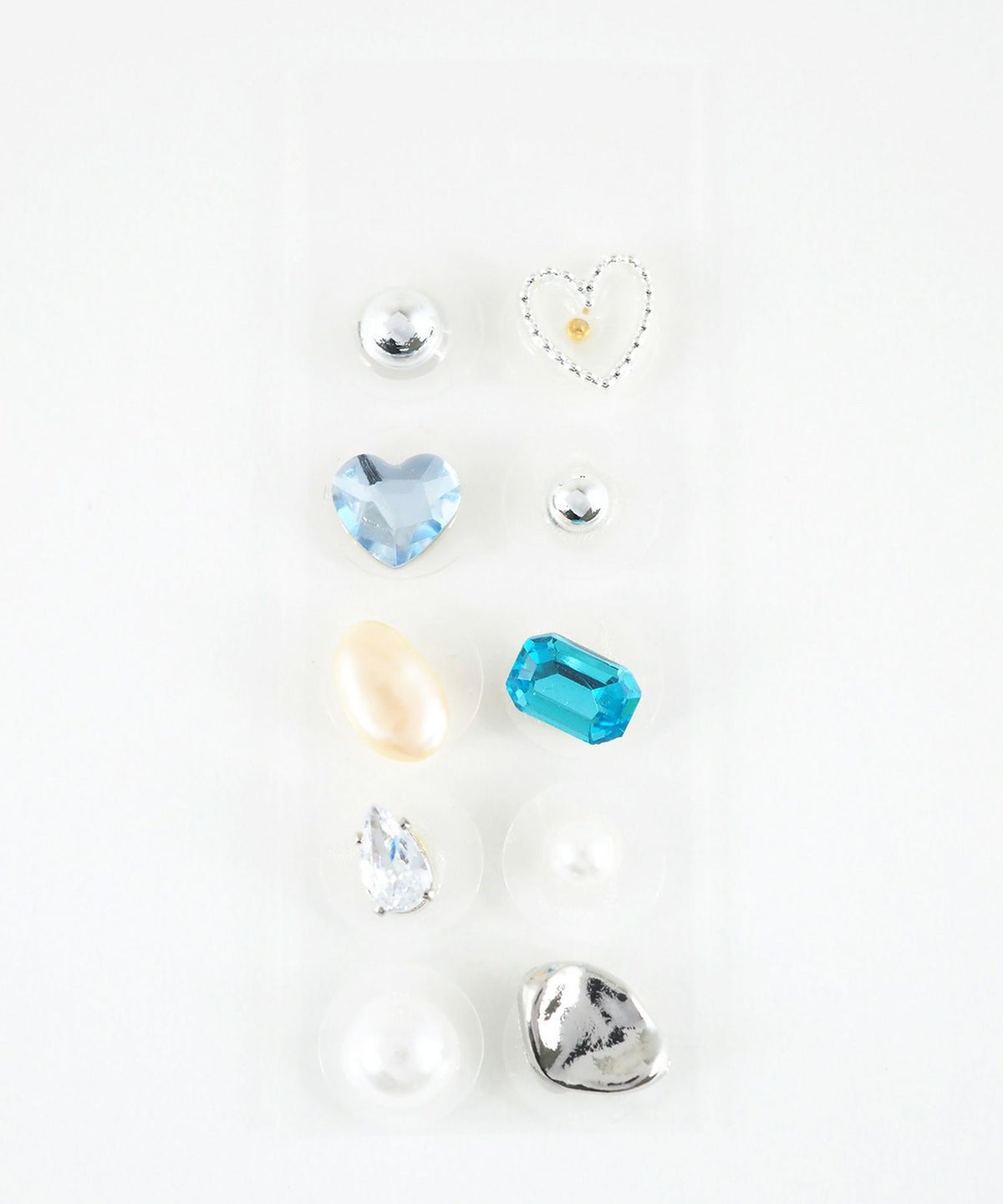 カラーストーンハートパール耳つぼジュエリー