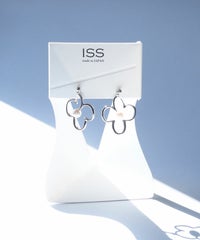 メタルラインフラワーピュアチタンポストピアス【ISS】