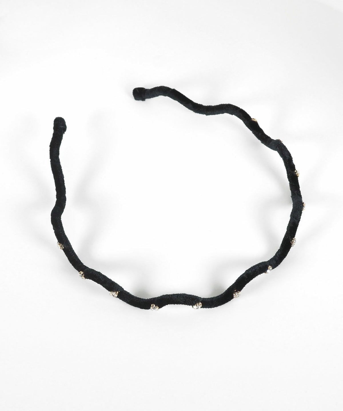 ストーン付きウェーブベロアカチューシャ【Grace】