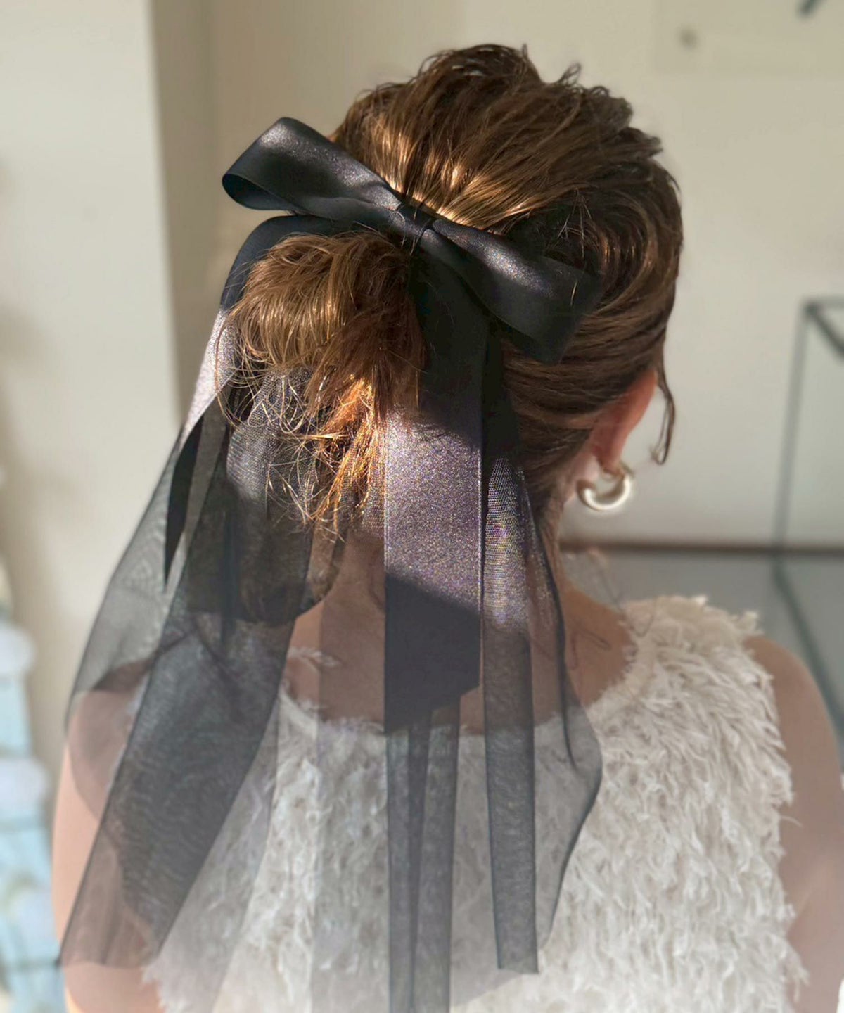 チュール付きビッグリボンバレッタ【Grace】