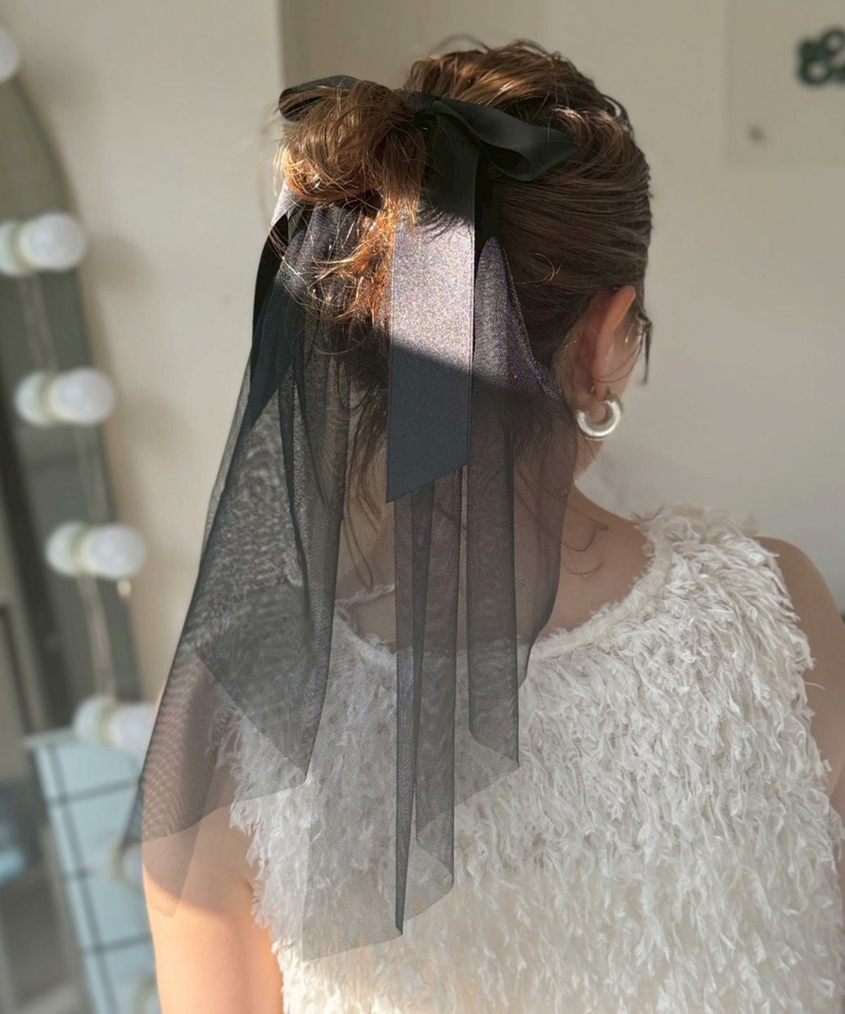 チュール付きビッグリボンバレッタ【Grace】