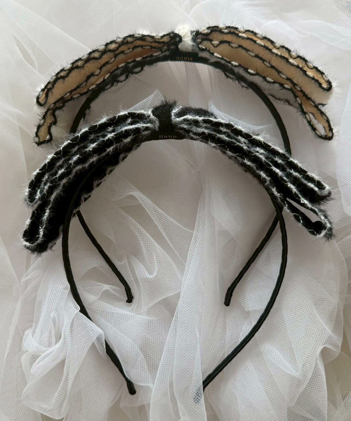 ツートンカラーニットリボンカチューシャ【Grace】