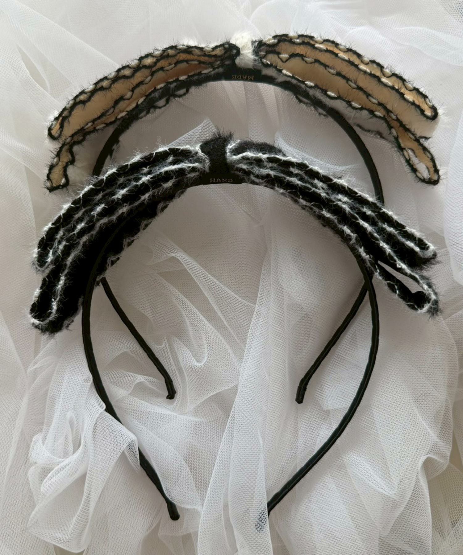 ツートンカラーニットリボンカチューシャ【Grace】