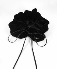 スリムリボン付きベロアシュシュ【Grace】