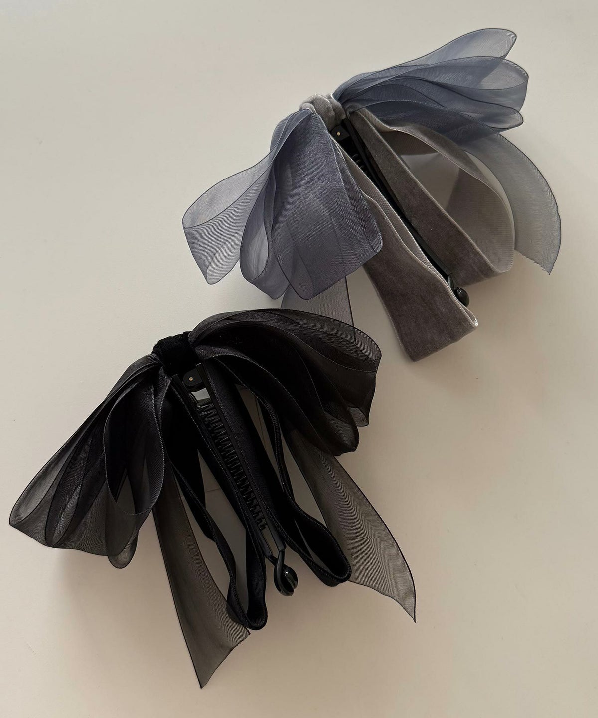 ベロアシアーリボンバナナクリップ【Grace】