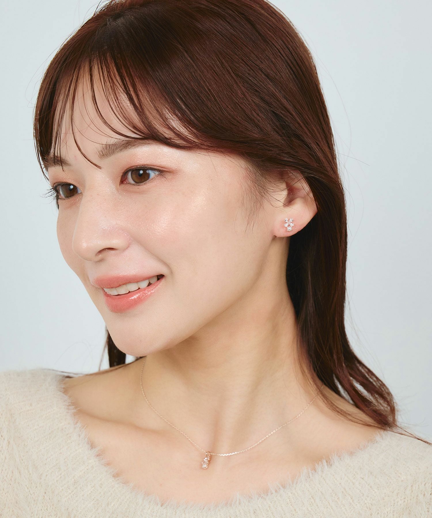 キュービッククローバーパールネックレス