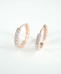 ラインストーンワンタッチピアス