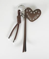 レザーハートメタルスタッズキーチャーム