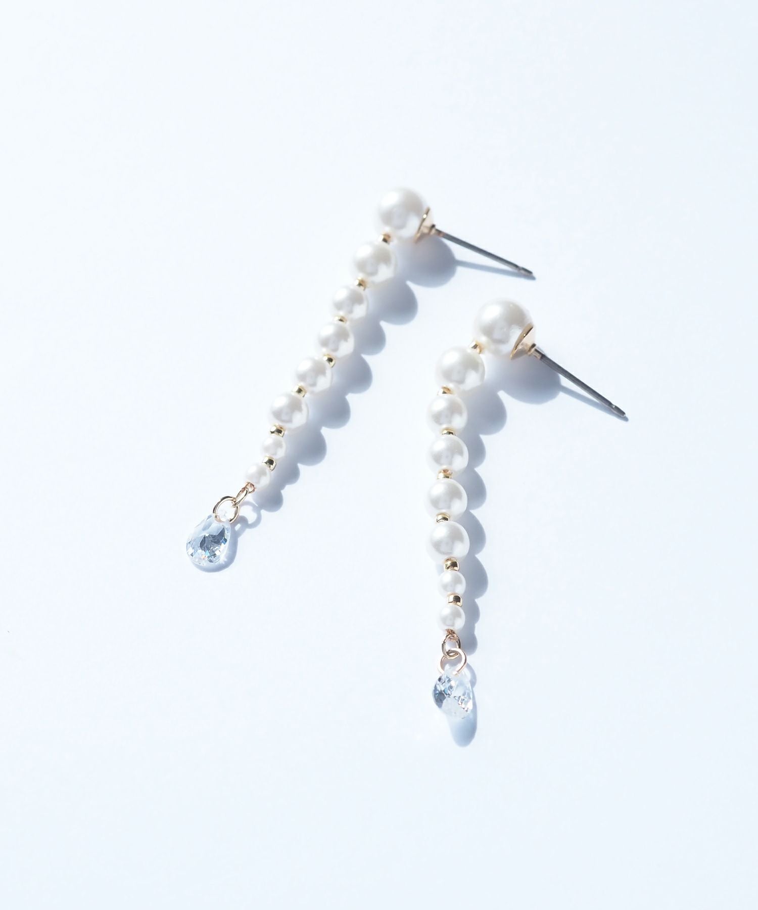 ロングパールピュアチタンポストピアス【ISS】