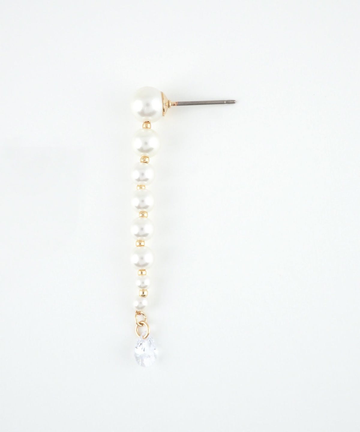 ロングパールピュアチタンポストピアス【ISS】