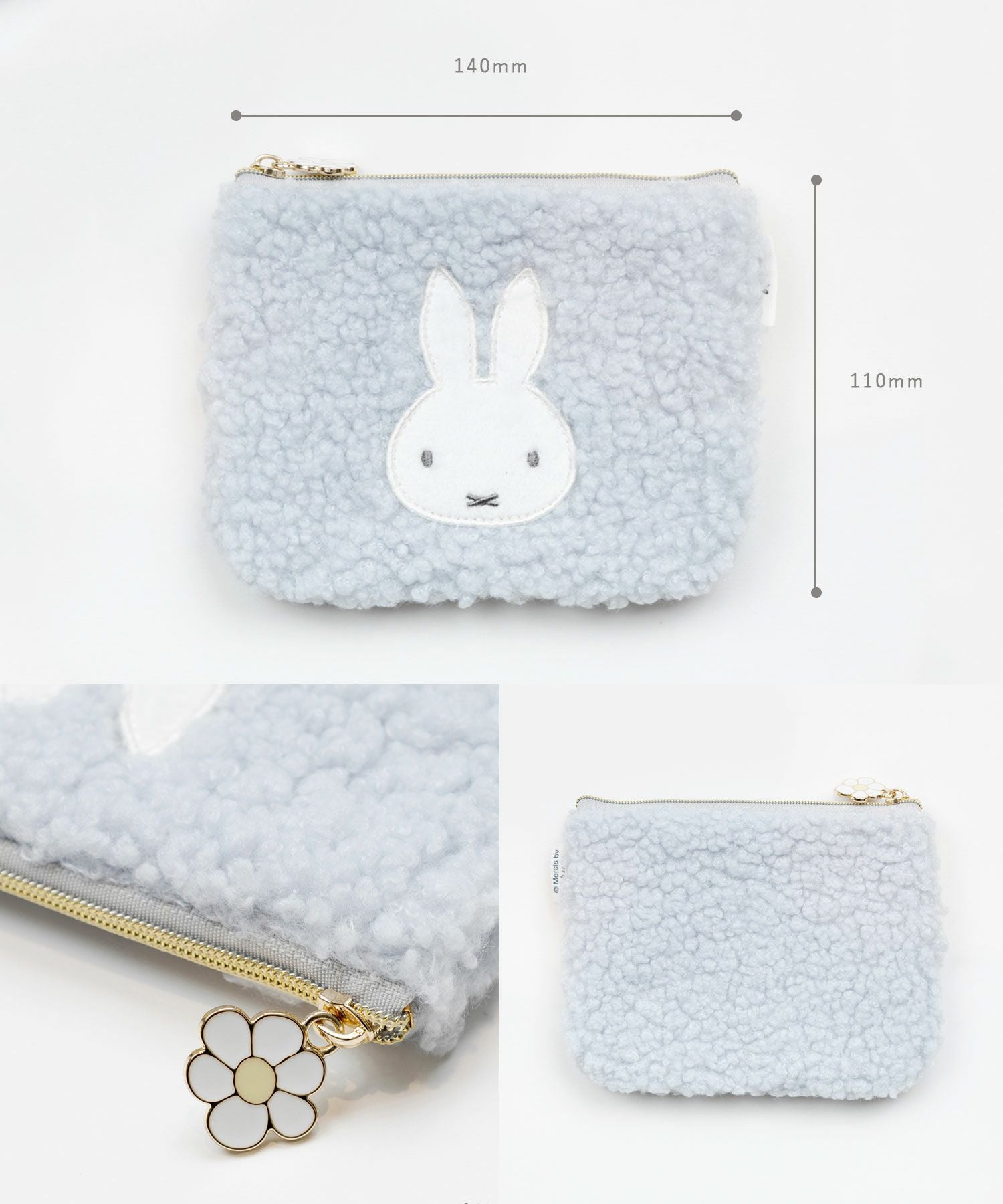 ミッフィー ボアミニフラットポーチ