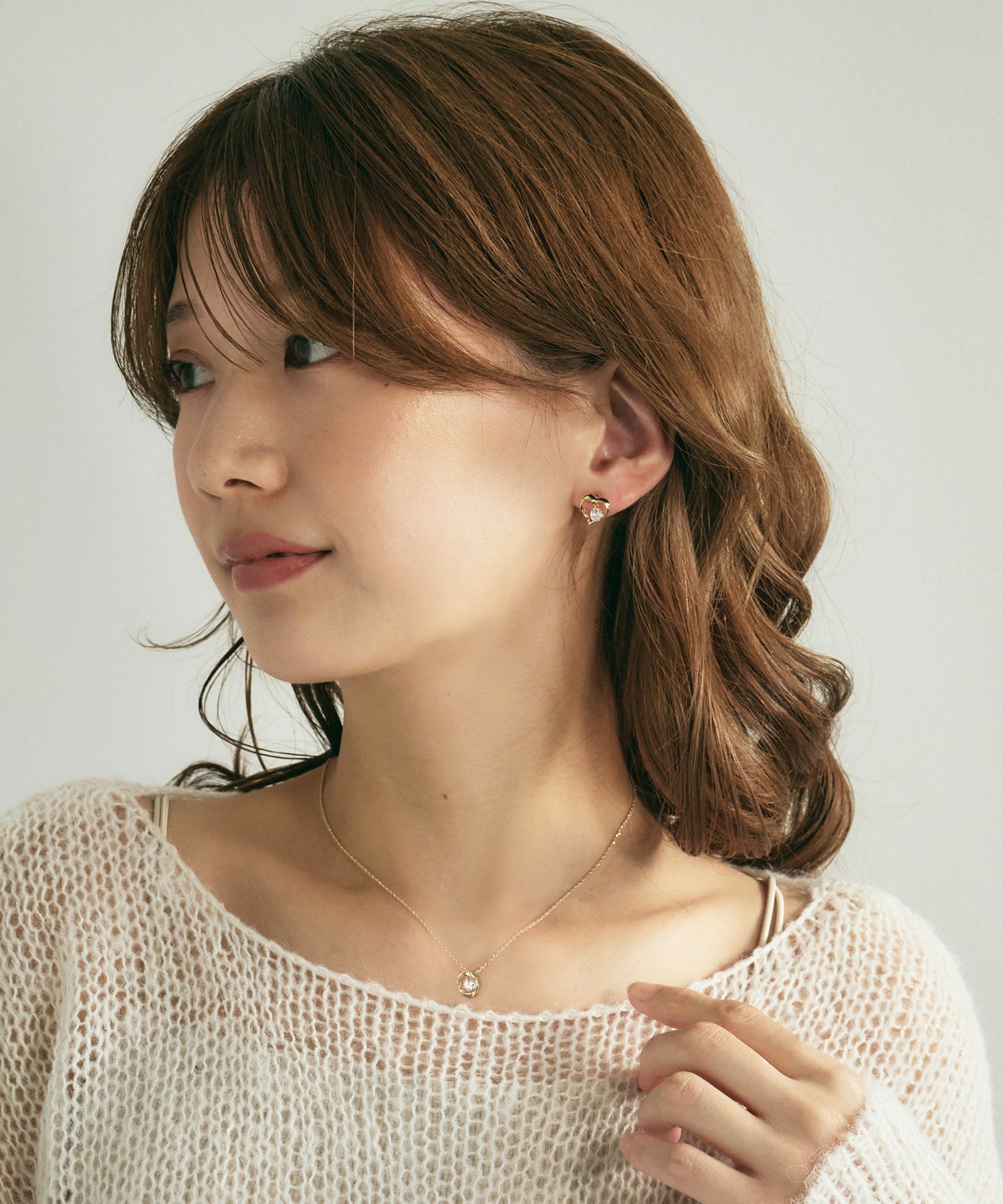 web限定ギフトセット】シャイニングストーンピアス＆ネックレスセット