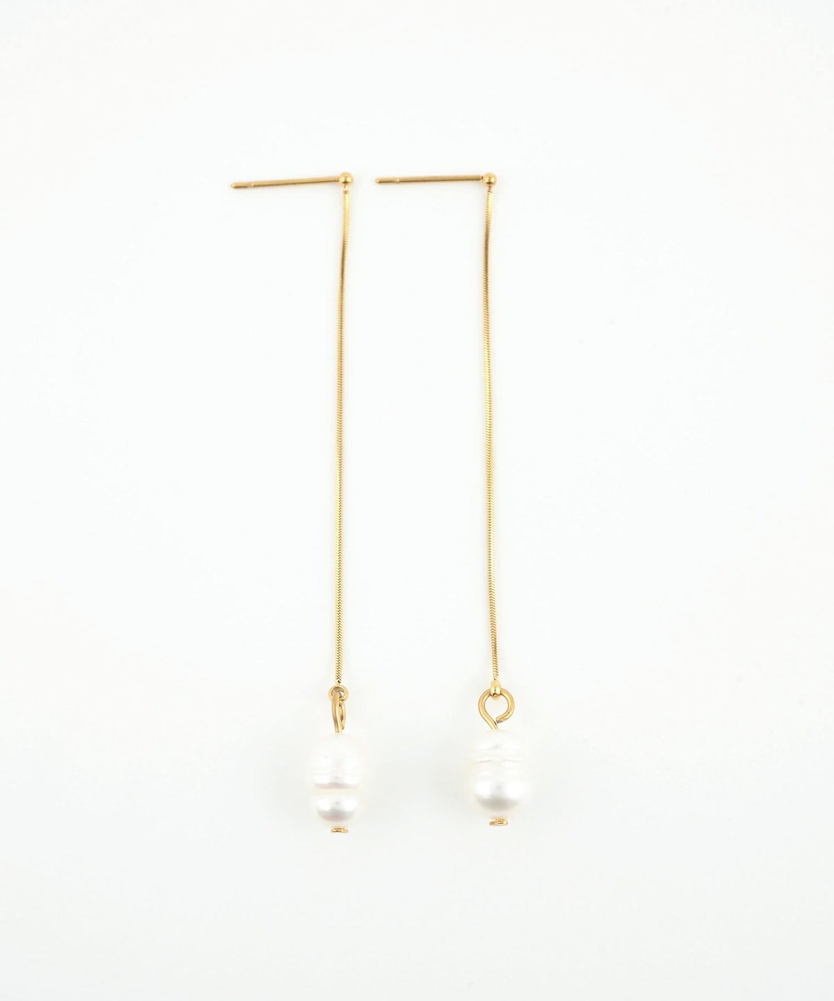 スネークチェーンパールサージカルステンレスピアス