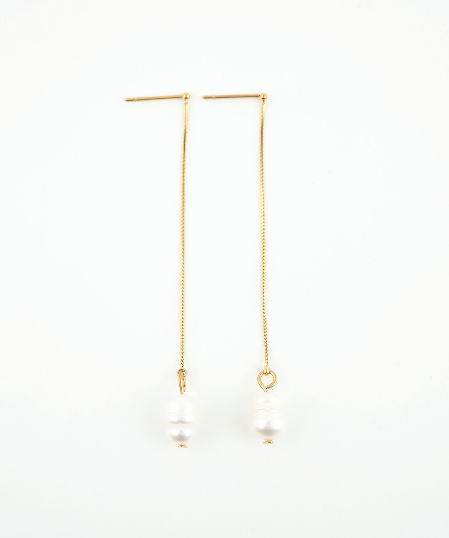 スネークチェーンパールサージカルステンレスピアス