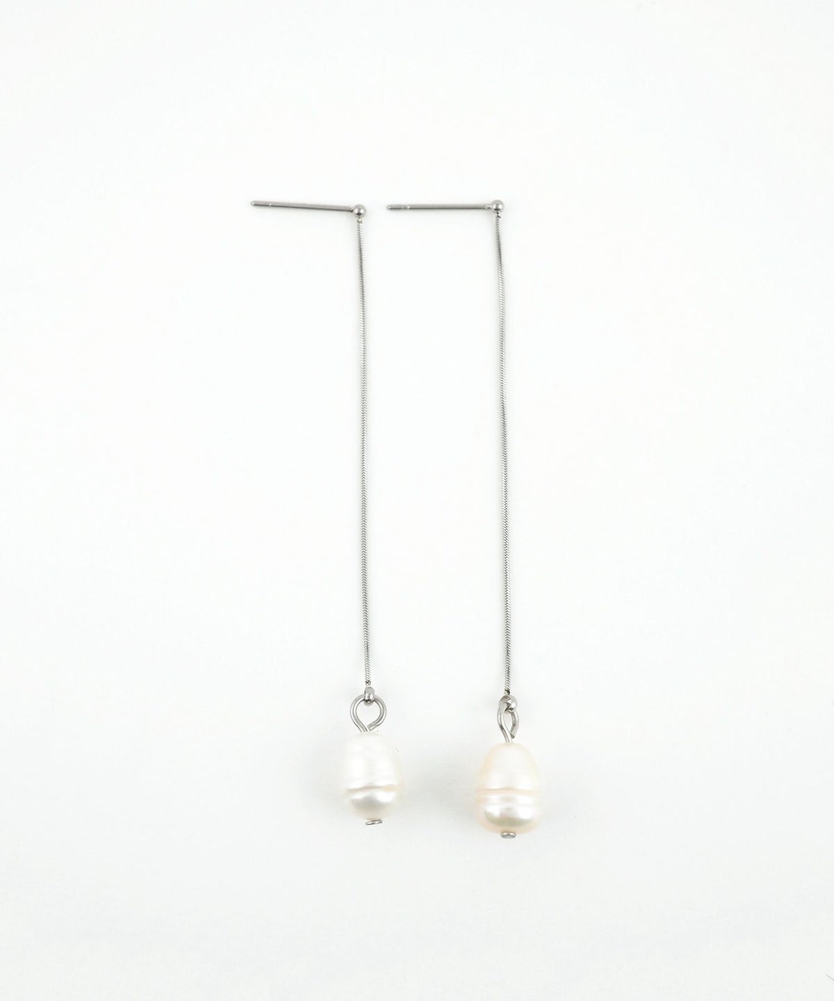 スネークチェーンパールサージカルステンレスピアス