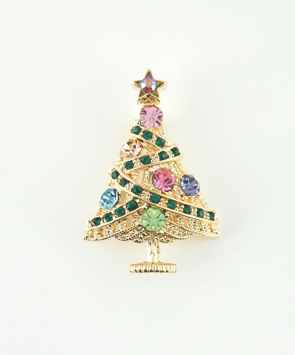 カラーストーンツリーブローチ