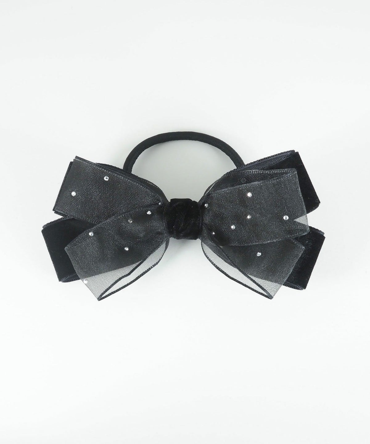 ドットオーガンジーベロアリボンポニー