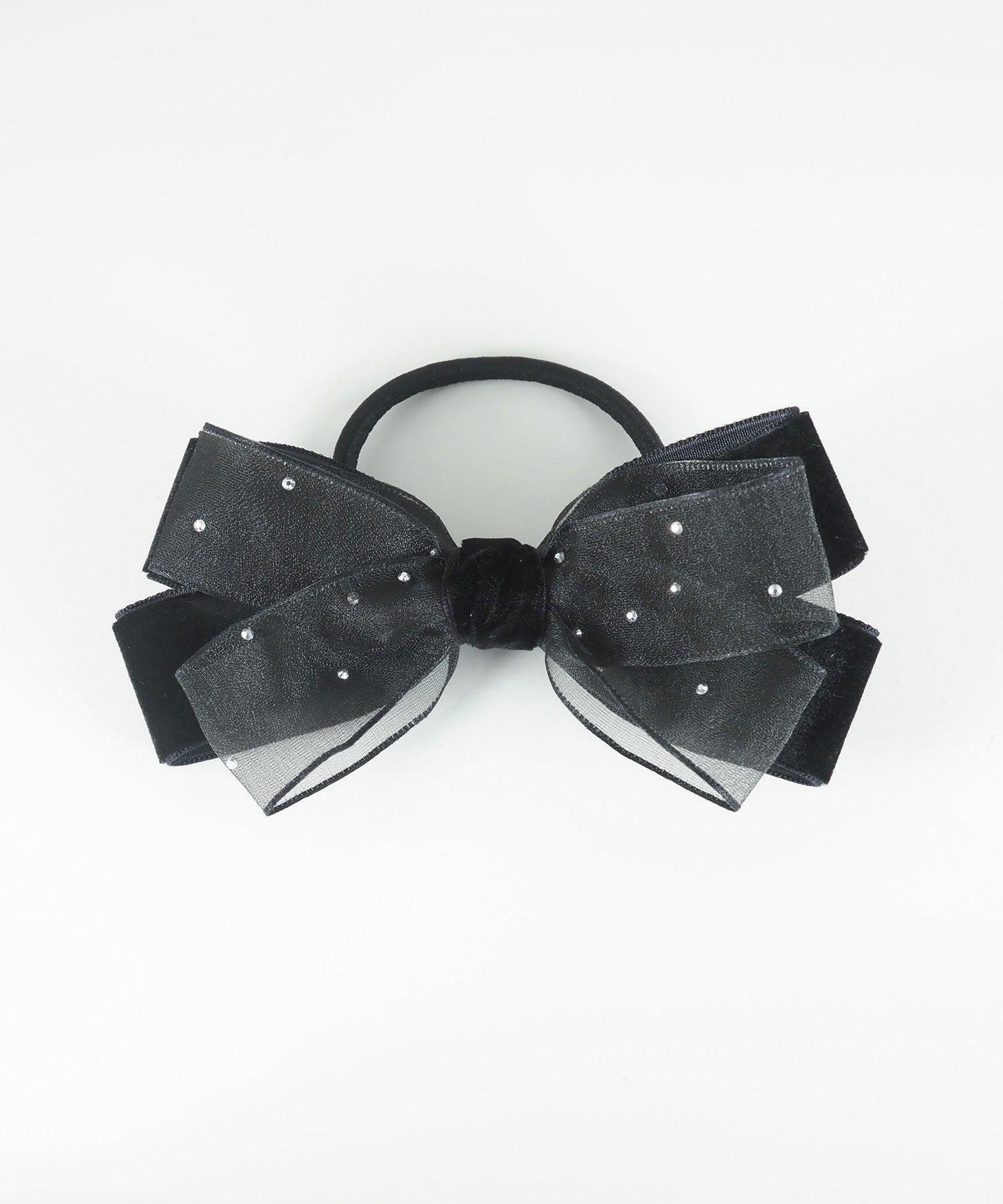 ドットオーガンジーベロアリボンポニー