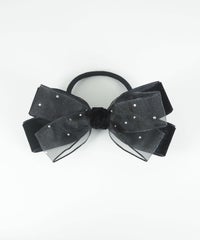 ドットオーガンジーベロアリボンポニー