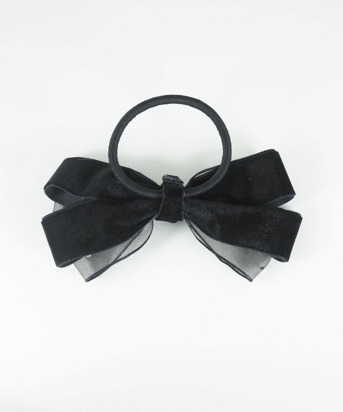 ドットオーガンジーベロアリボンポニー