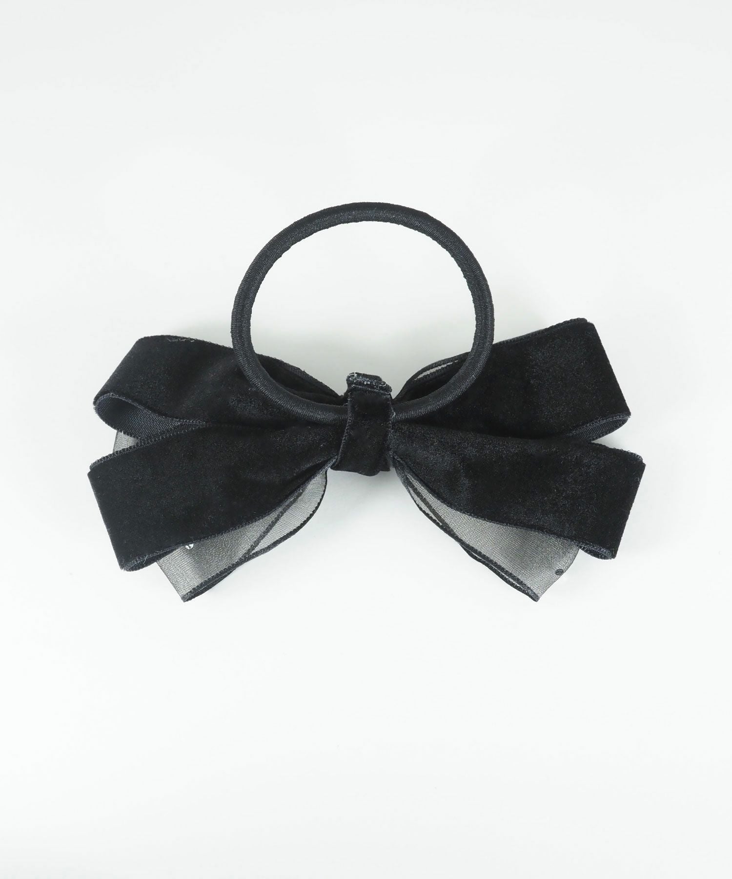 ドットオーガンジーベロアリボンポニー