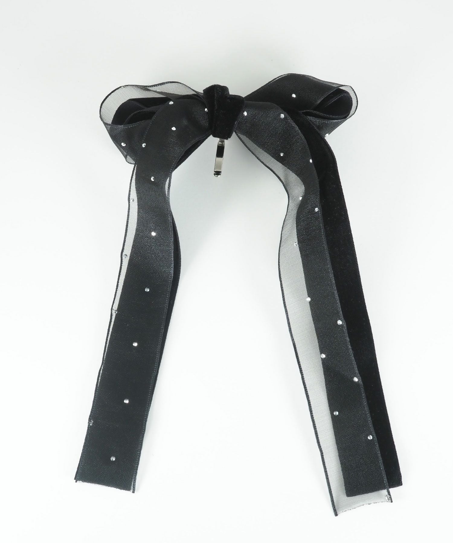 ドットオーガンジーベロアリボンポニーフック