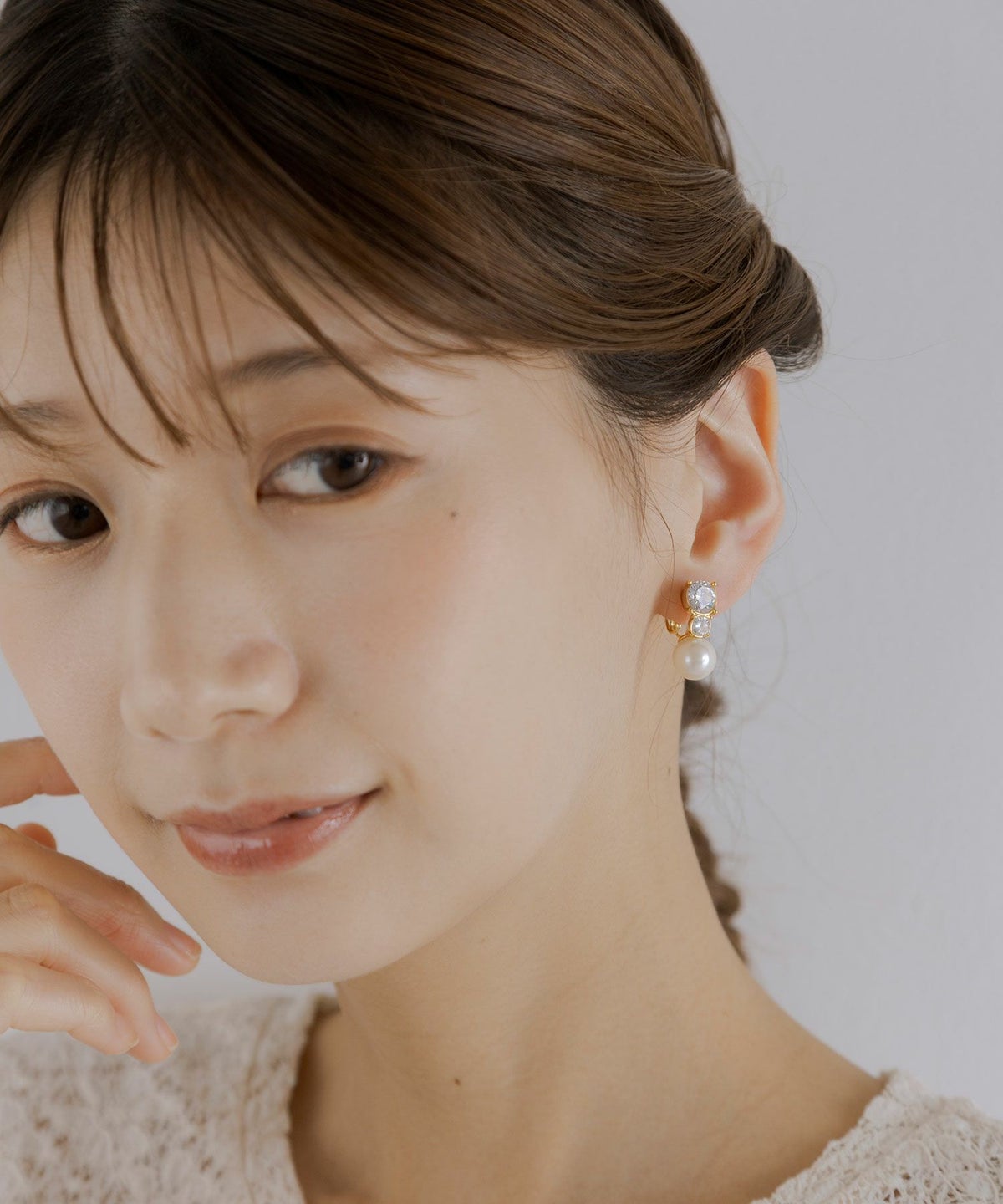 ツインクルパールグランループフィットイヤリング