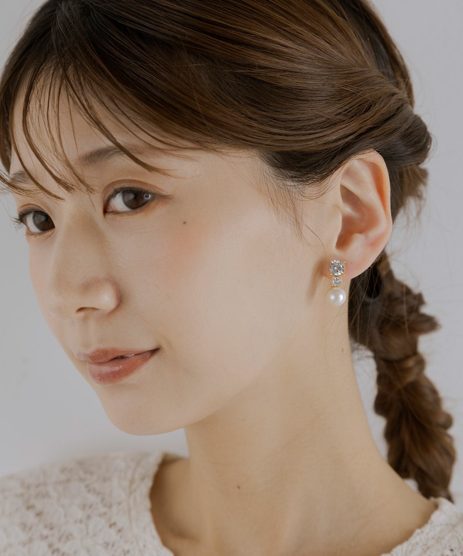 ツインクルパールグランループフィットイヤリング