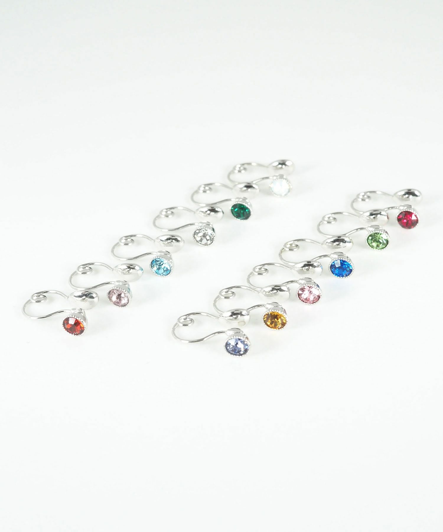 バースデーカラーストーンループフィットイヤリング